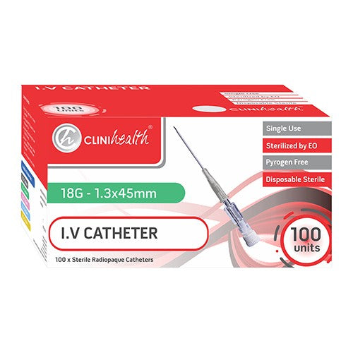 IV CATHETER 18G WITHOUT PORT&WINGS 100s