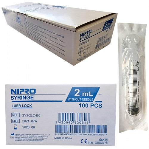 SYRI 3 PART- 2/3ML LUER LOCK NIPRO 100