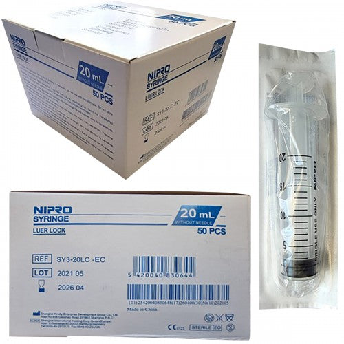 SYRI 3 PART- 20ML LUER LOCK NIPRO 50