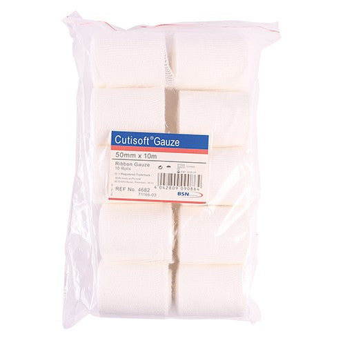 RIBBON GAUZE 50MMX10M CUTISOFT NS 10s