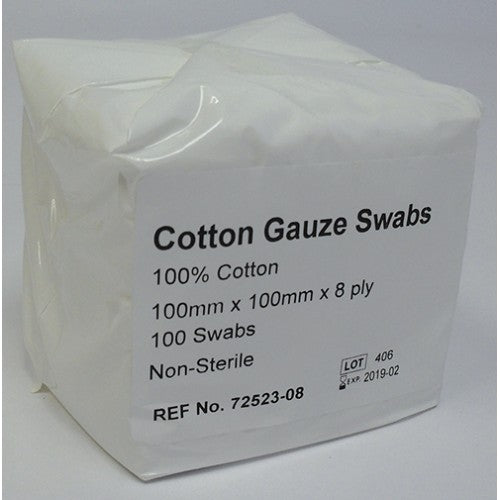 GAUZE 100X100X8PLY N/S BSN 100s