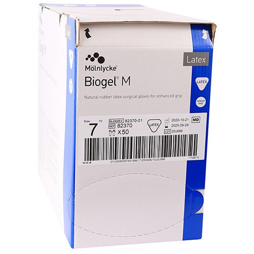 GLOVES BIOGEL M LATEX PF 7.0 50