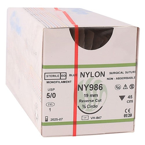 SUT NYLON 5/0 19MM RC 45CM NY986 12