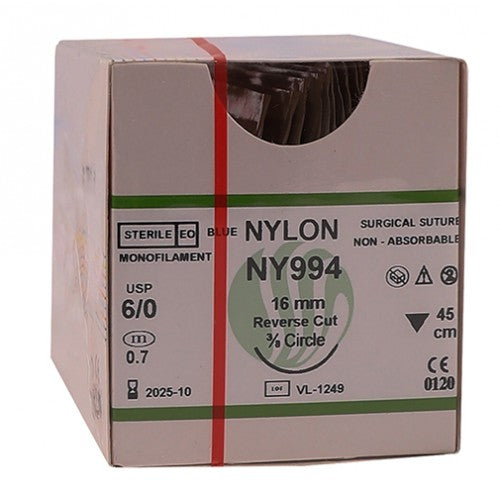 SUT NYLON 6/0 RC 12MM 45CM NY990 12