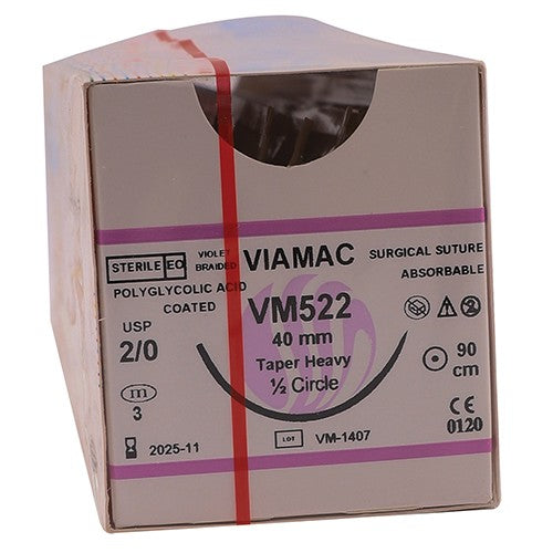 SUT VIAMAC 2/0 40MM TAPER 90CM VM522 12