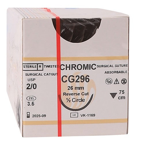 SUT CHROMIC 2/0 26MM R/C CG296 12~