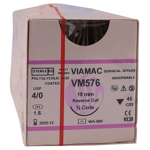 SUT VIAMAC 4/0 19MM RC 45CM VM576 12