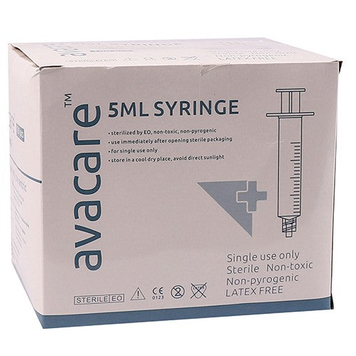 SYRI 5ML LUER LOCK 3PART AVACARE 100