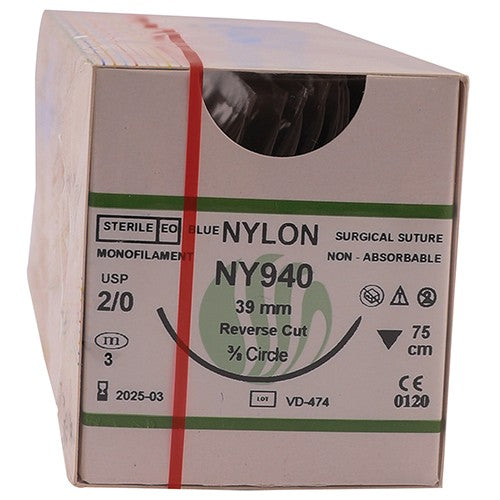 SUT NYLON 2/0 39MM RC 75CM NY940 12~