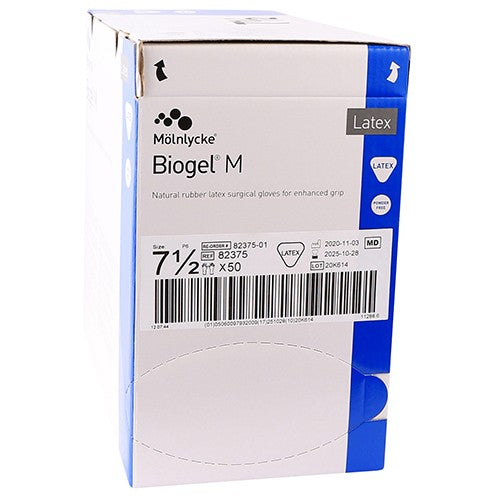 GLOVES BIOGEL M LATEX PF 7.5 50