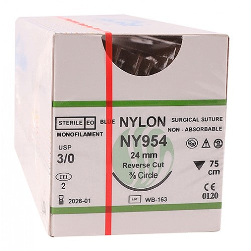 SUT ETH NYL 3/0 NY954-1 24MM 75CM 12~