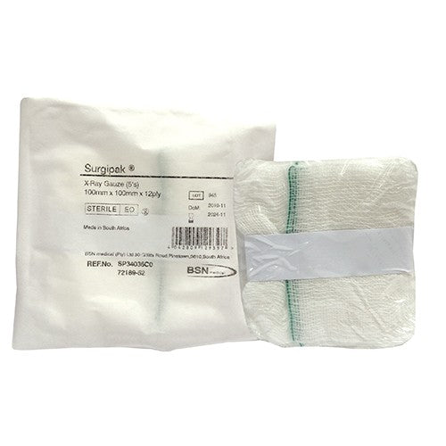 GAUZE 100X100X12PLY STE X-RAY BSN 5s