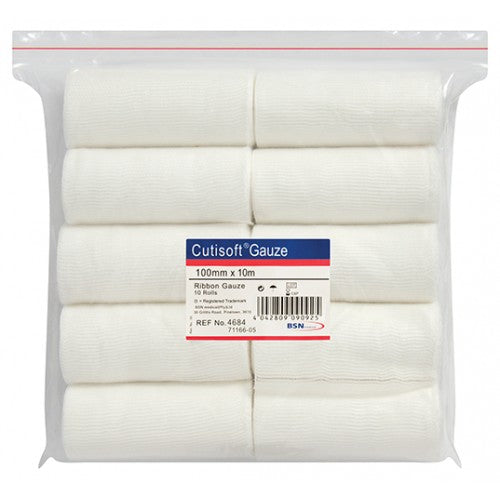 RIBBON GAUZE NS CUTISOFT 100MMX10M 10