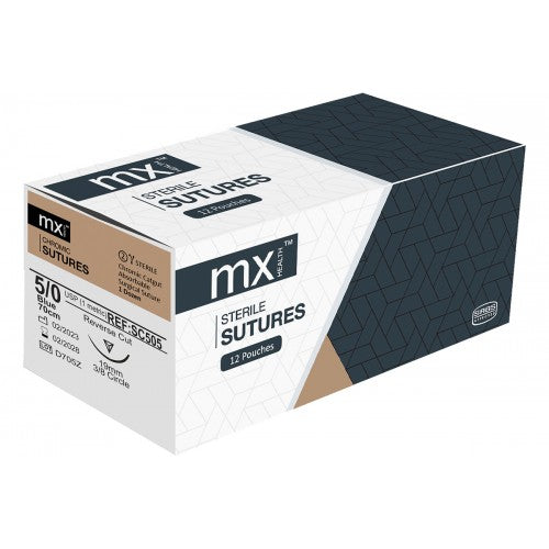 SUT MX CHROMIC 5/0 RC 3/8 19MM 12~