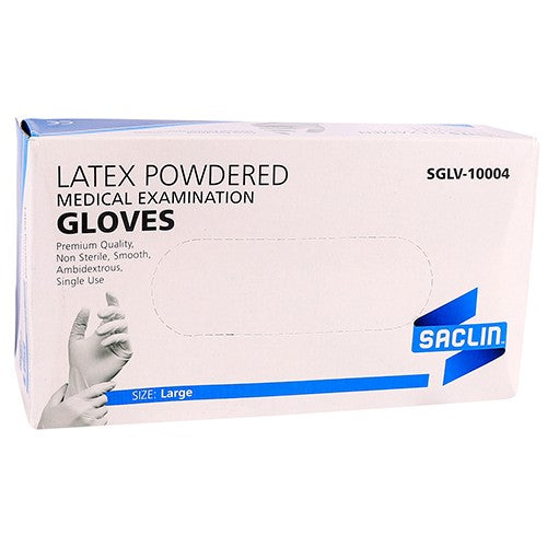 GLOVE EXAM LATEX PWD SACLIN LARGE 100