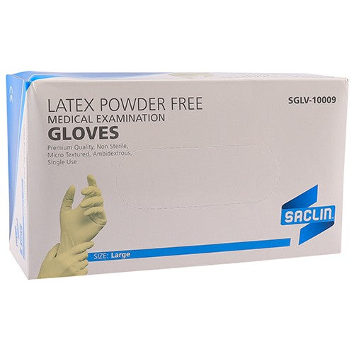 GLOVES EXAM LATEX PF SACLIN LARGE 100