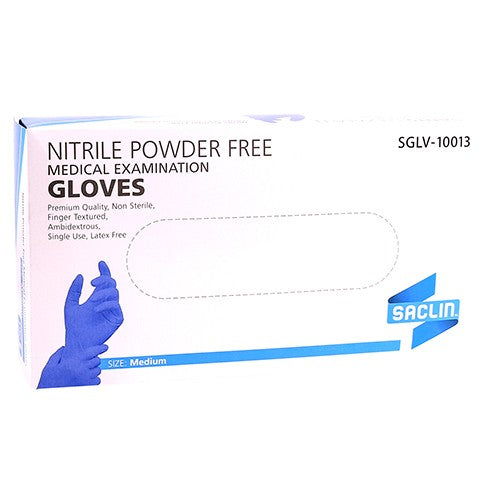 GLOVE EXAM NITRILE PF SACLIN MEDIUM 100