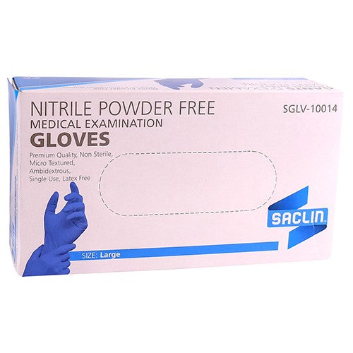 GLOVE EXAM NITRILE PF SACLIN LARGE 100