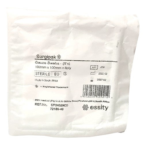 GAUZE 100X100X8PLY STERILE PLAIN BSN 5s