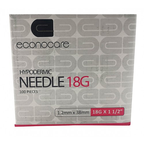 NEEDLE 18GX38MM ECONOCARE PINK 100