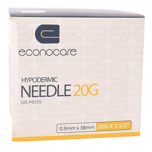 NEEDLE 20GX38MM ECONOCARE YELLOW 100