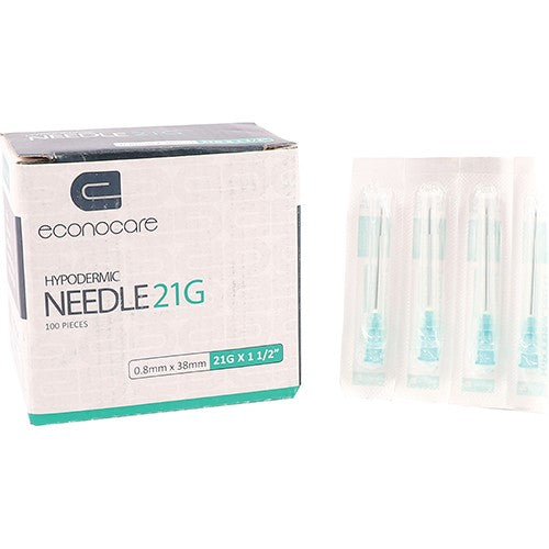 NEEDLE 21GX38MM ECONOCARE GREEN 100