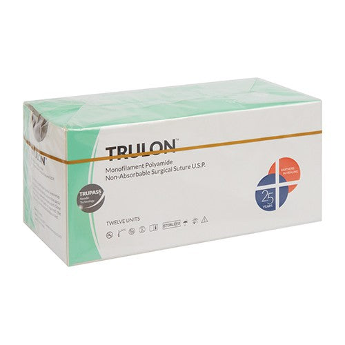 SUT TRULON NYLON 3/0 45CM RC3/8 19MM 12