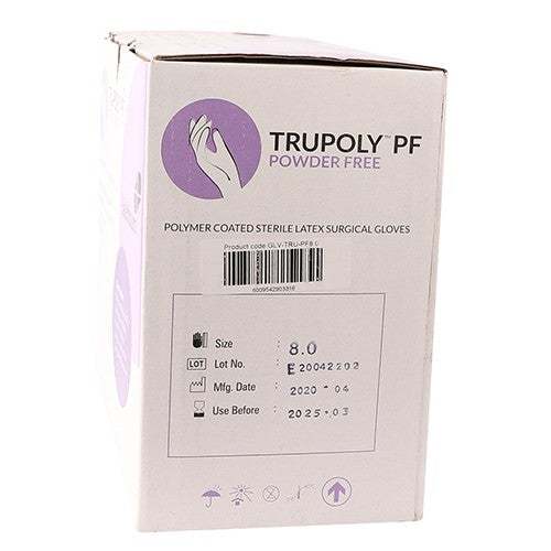 GLOVES TRUPOLY LATEX PF Sz8.0 50