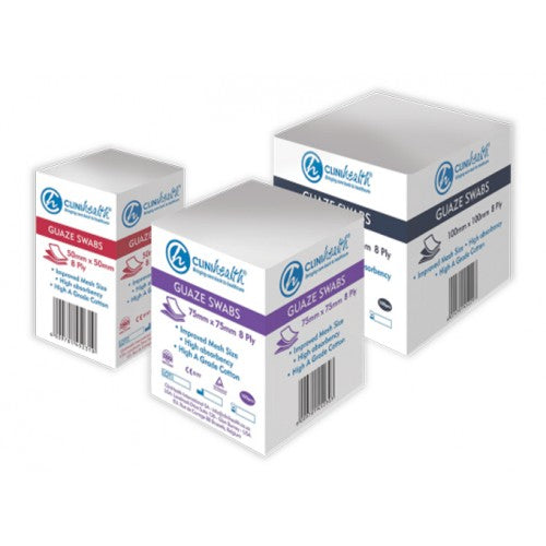 GAUZE 100X100X8PLY N/S CLINIHEALTH 100