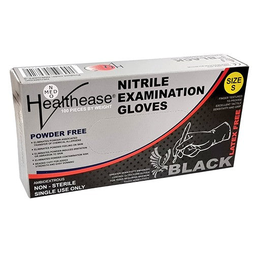 GLOVE EXAM BLACK NITRILE PF SM H/E 100