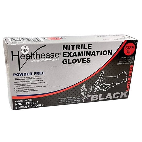 GLOVE EXAM BLACK NITRILE PF XL H/E 100