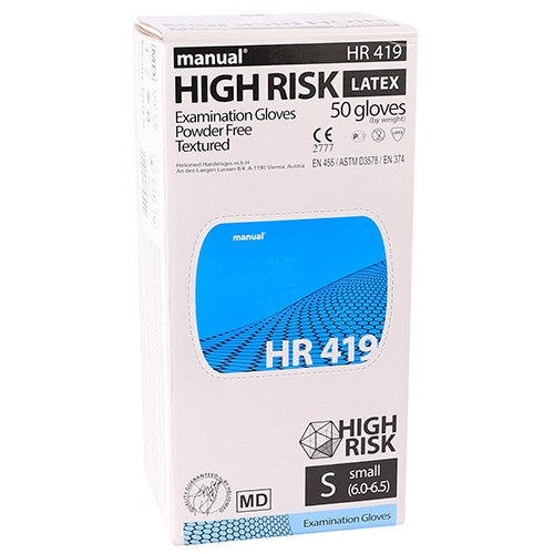 GLOVE HIGH RISK SML LTX PF HELIOMED 50