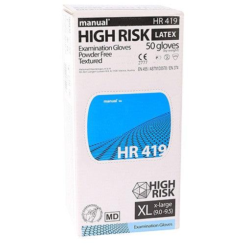 GLOVE HIGH RISK XL LTX PF HELIOMED 50