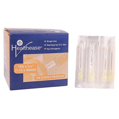 NEEDLE 19GX38MM HEALTHEASE IVORY 100