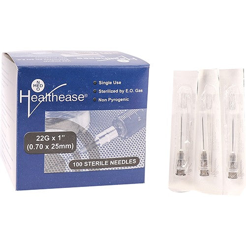 NEEDLE 22GX25MM HEALTHEASE BLACK 100