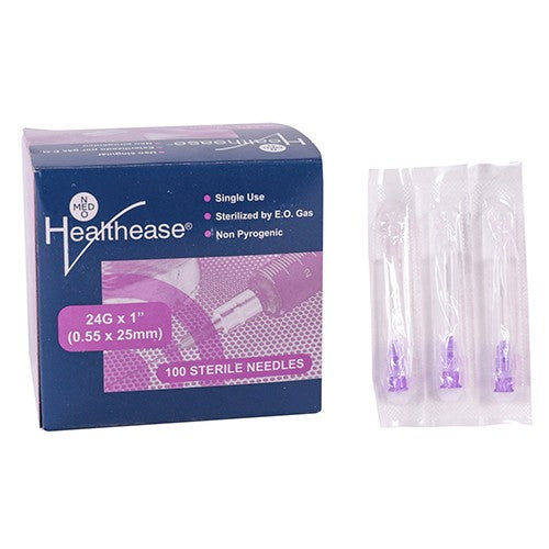 NEEDLE 24GX25MM HEALTHEASE 100 VIOLET