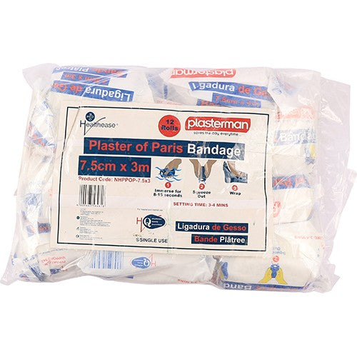 PLASTER OF PARIS BANDAGE H/E 7.5CMX3M 12