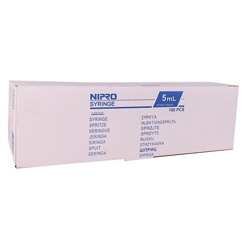 SYRI 5ML 3 PART LUER SLIP NIPRO 100