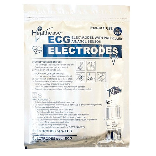 ECG ELECTRODES ADULT HEALTHEASE 50