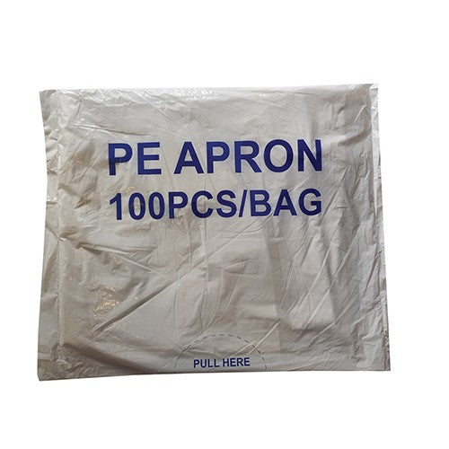 APRON PE PLASTIC WHITE 10 MIC 100s