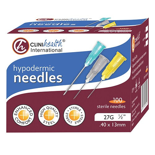 NEEDLE 27GX13MM CLINIHEALTH GREY 100