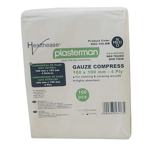 GAUZE 100X100X4PLY N/S PLASTERMAN 100S