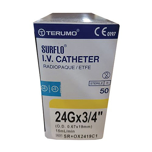 IV CATHETER 24GX3/4 SURFLO TERUMO 50~